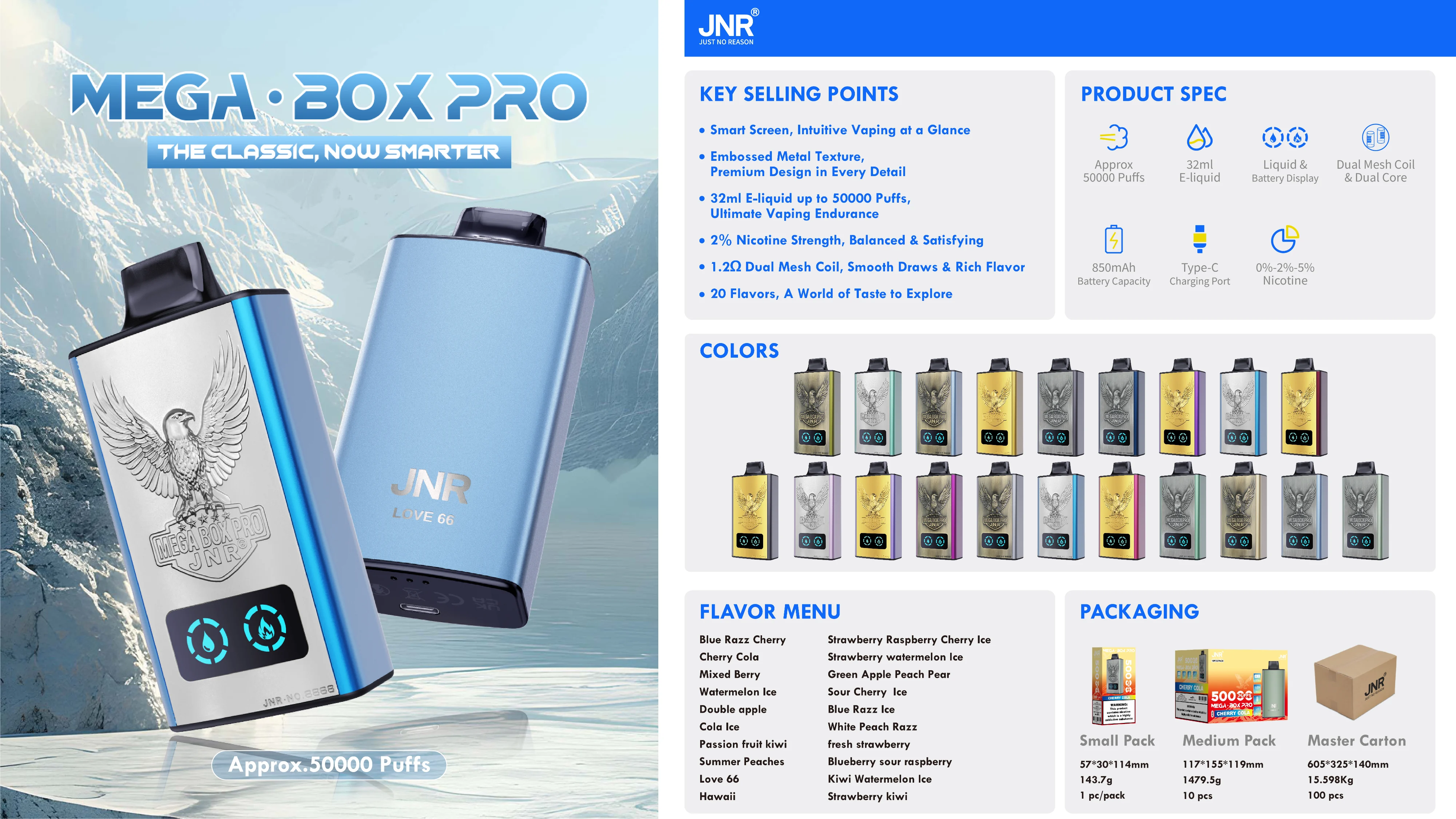 JNR Mega Box Pro Flavors